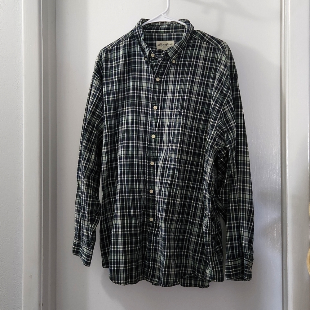 Mens long sleeve button down collar shirt, Eddie Bauer